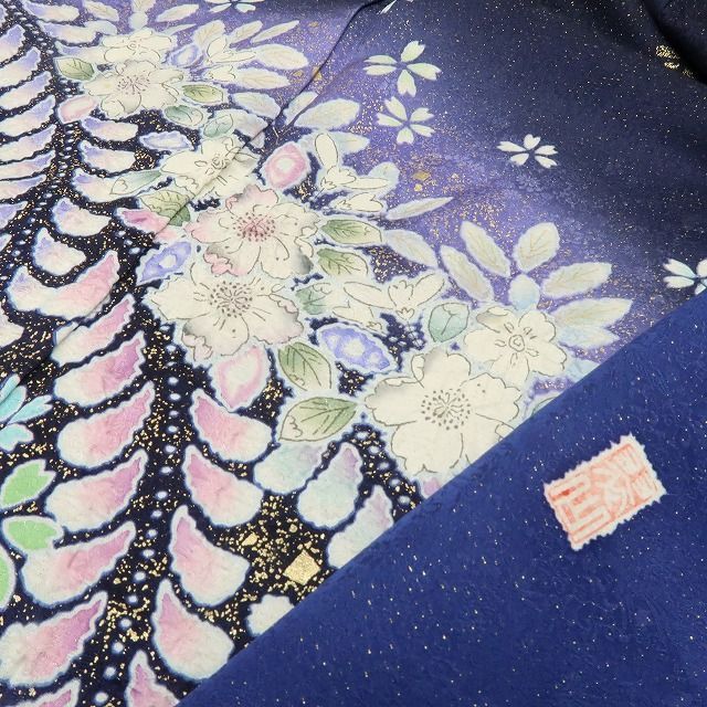 六花-RIKKA- 美品 正絹 翠山工房 桐屋の辻が花 金通し トールサイズ