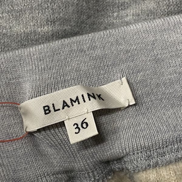 限定特価 ブラミンク BLAMINK スリムニットパンツ スウェットパンツ イージーパンツ テーパード グレー 毛混 36 S 7号 レディース S5X340