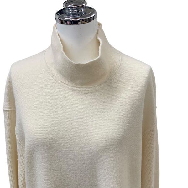 マカフィー MACPHEE セーター 長袖 ロング ニットトップス 袖口リブ スタンド チュニック丈 ウール100％ S 7号 レディース H5Y072