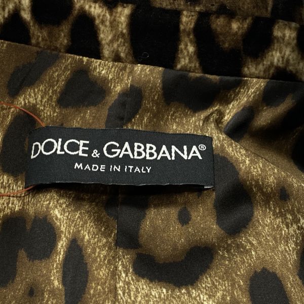 【美品】D&G チェスターコート カシミア ウール ベルト レオパード 38 美品】D&G チェスターコート カシミア ウール ベルト レオパード 38
