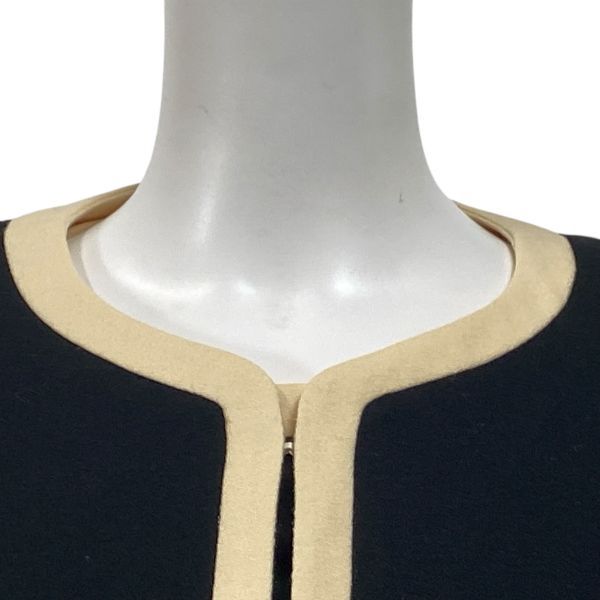 クレージュ Courreges セットアップ スーツ ノー ジャケット 膝丈ワンピース 黒 ベージュ 毛混 38 M 9号 レディース S5X347