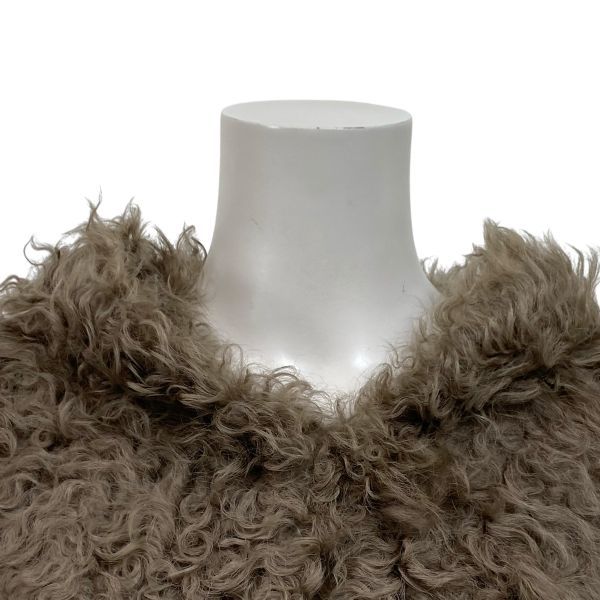 ベイジ BEIGE ファーベスト ジレ ノースリーブ フード付き ベージュ ラムファー 4 M 9号 レディース S 5 X 345