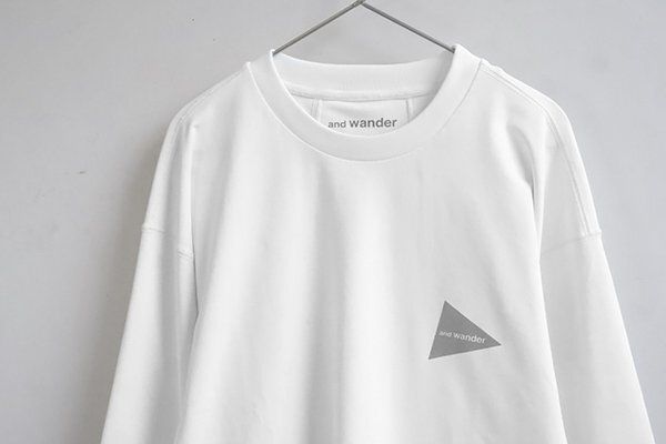 and wander プルオーバー ラッシュガード 白 XLサイズ UV99 カット 定価1.9万円 ジャージー 長袖 Tシャツ アンドワンダー ES14