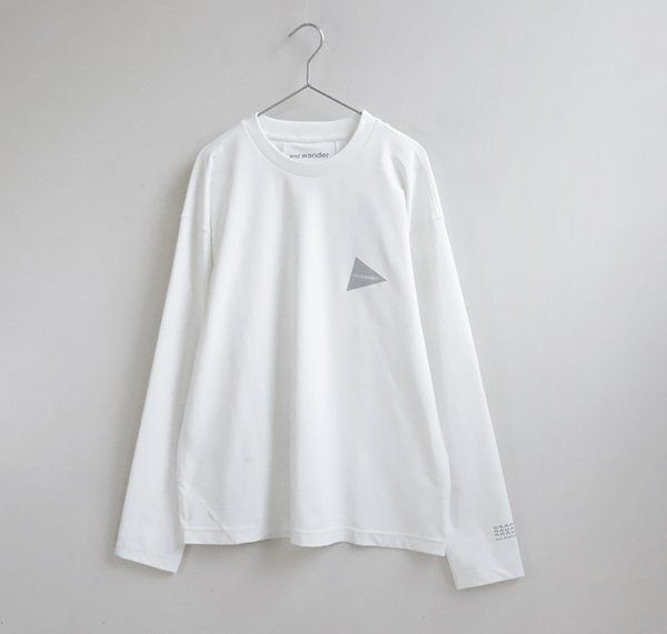 and wander プルオーバー ラッシュガード 白 XLサイズ UV99 カット 定価1.9万円 ジャージー 長袖 Tシャツ アンドワンダー ES14