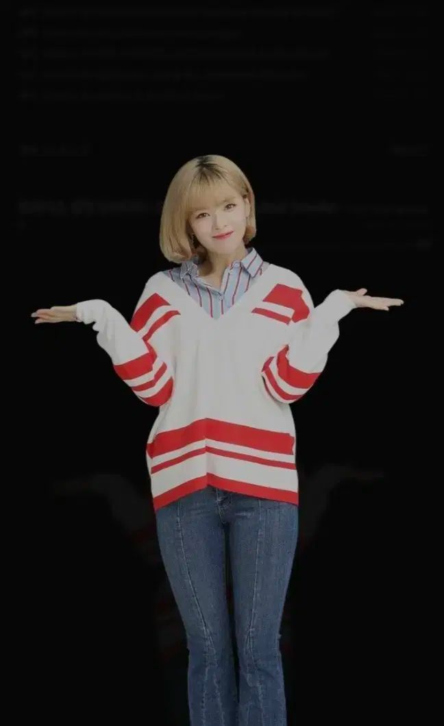 SANDRO サンドロ Vネック ストライプ ルーズフィット ニット トップス 1 サイズ