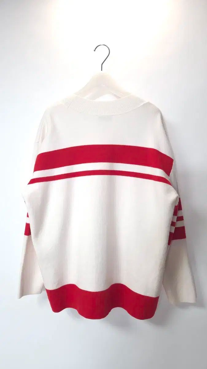  SANDRO サンドロ Vネック ストライプ ルーズフィット ニット トップス 1 サイズ 長袖 ニット セーター
