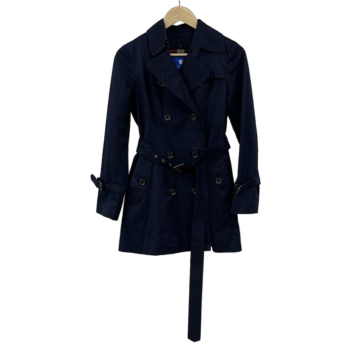 ブルーレーベルクレストブリッジ トレンチコート サイズ36 S レディース - ネイビー 長袖 ライナー取り外し可 秋 冬