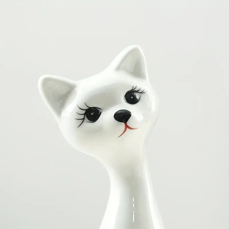 置物 装飾品 フィギュア 猫 ネコ キャット ペア 夫婦 セラミック