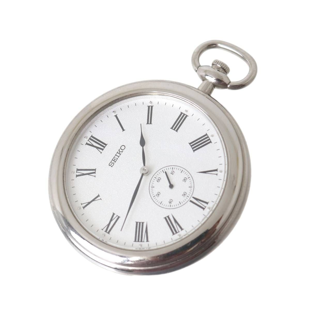 SEIKO セイコー JALコラボ 懐中時計 SILVER 925 7 N 07-9010 箱 チェーンストラップ SILVER刻印 紐ストラップ NT Bランク