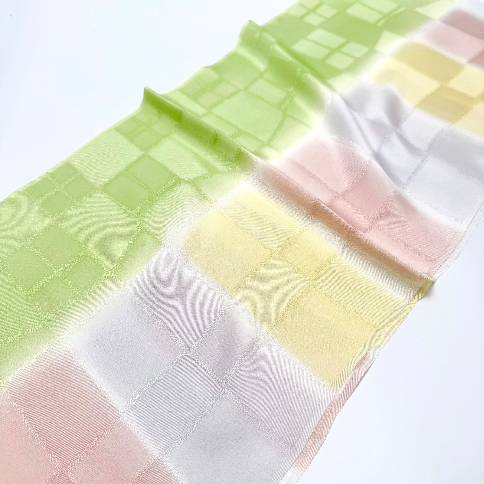 帯揚げ 渡敬 市松よろけ 立分ぼかし 0126