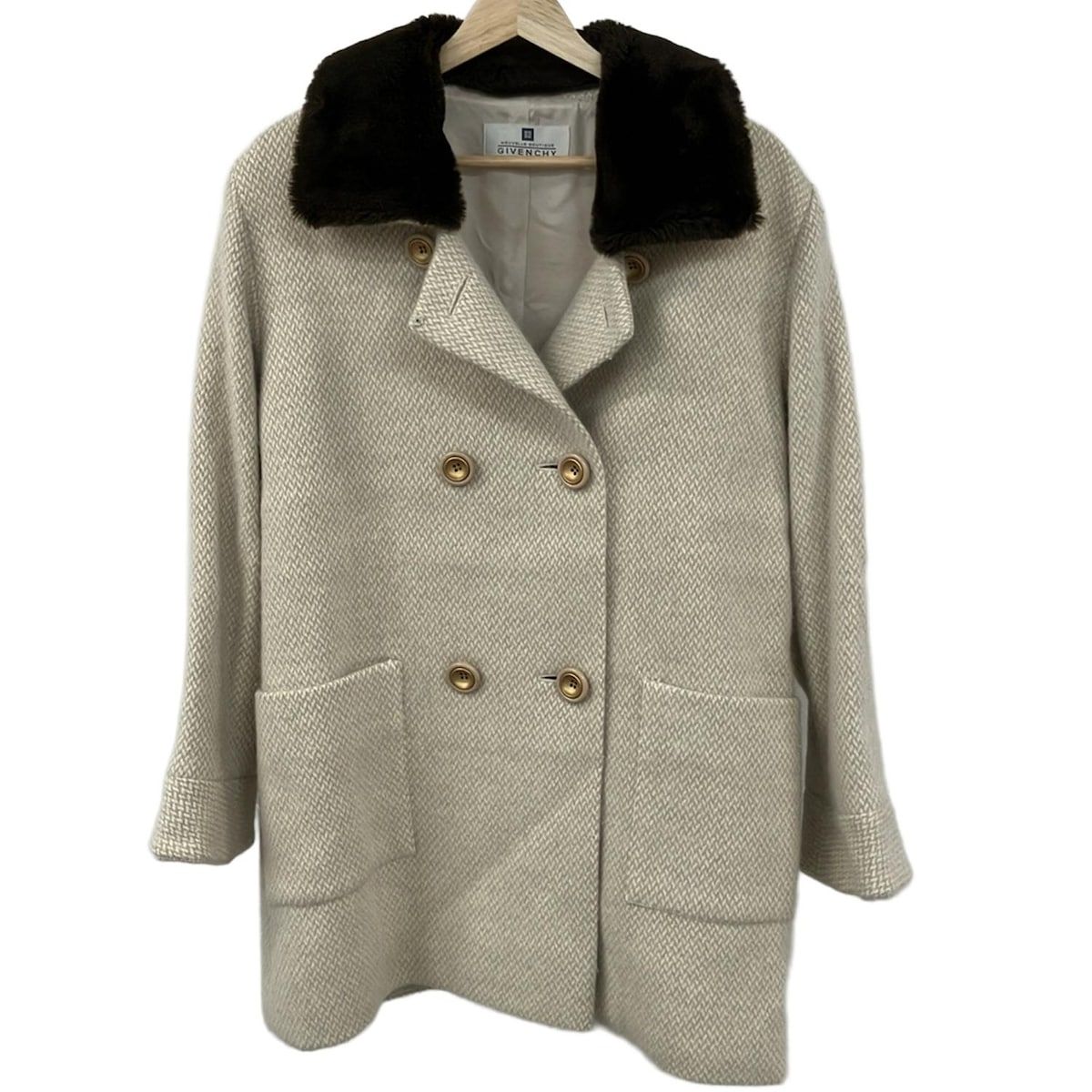 GIVENCHY(ジバンシー) Pコート レディース美品 ベージュ×白×ダーク
