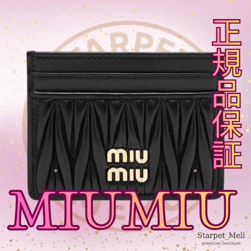 MIUMIU ミュウミュウ ブラック マテラッセ レザー カードホルダー