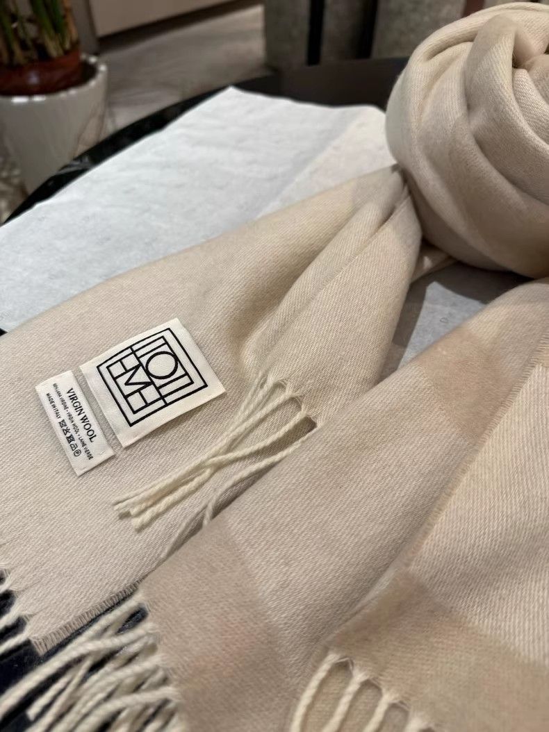 TOTEME トーテム カシミヤ 大判ストール モノグラム グレー toteme