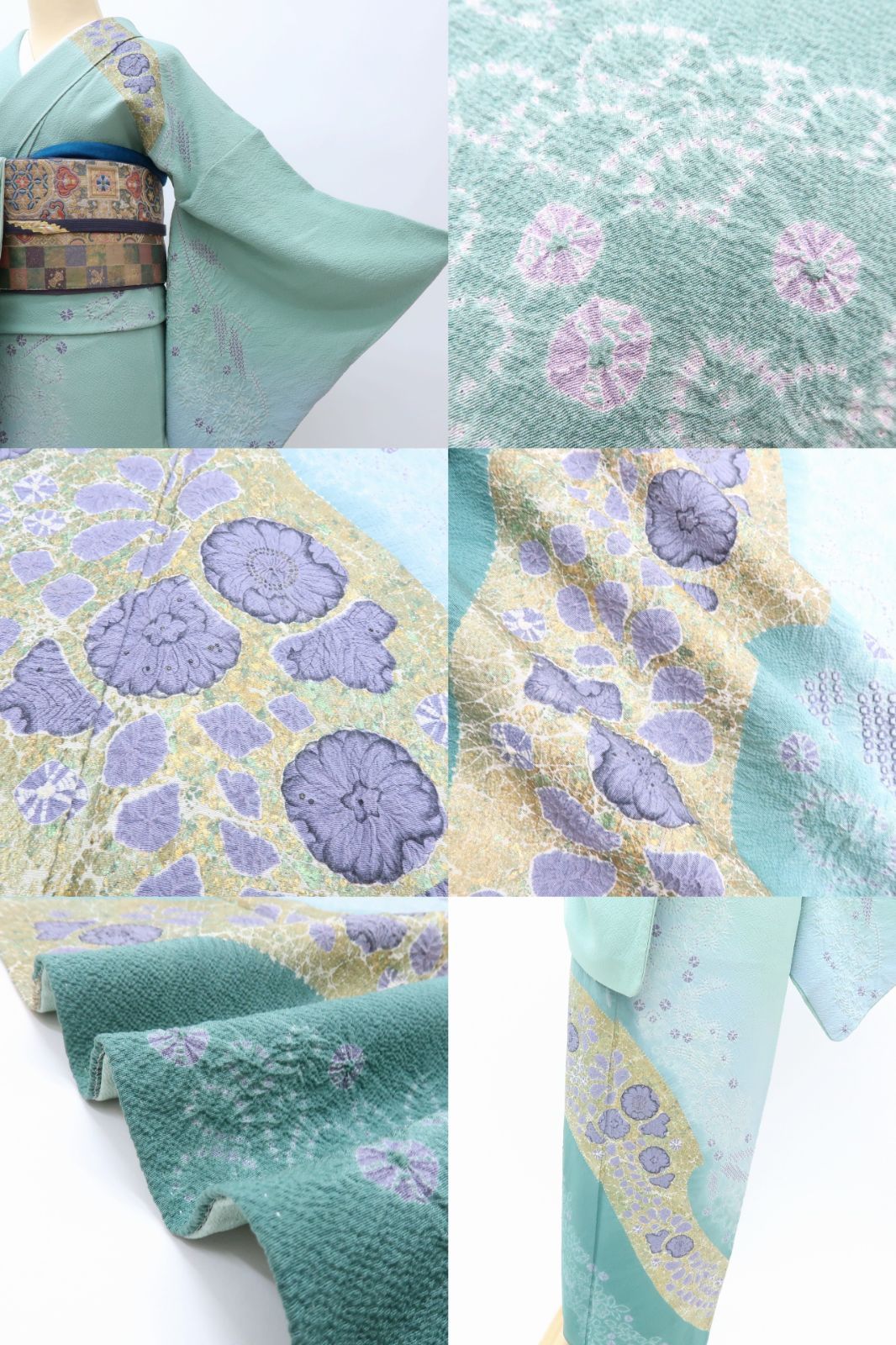 百華❀Y3999◇正絹 滝泰謹製 辻が花 絞り 手縫い仕立て 訪問着 着物