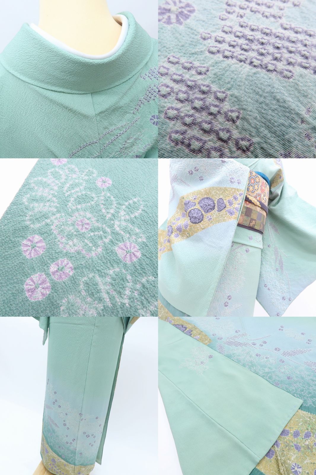 百華❀Y3999◇正絹 滝泰謹製 辻が花 絞り 手縫い仕立て 訪問着 着物