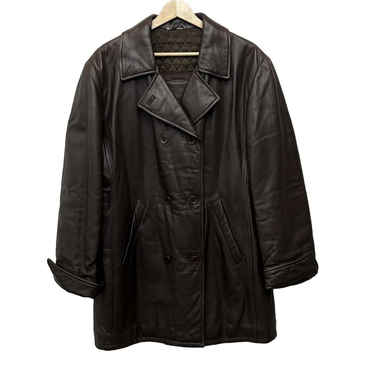 COACH コーチ コート サイズS レディース - ダークブラウン 長袖 レザー 冬