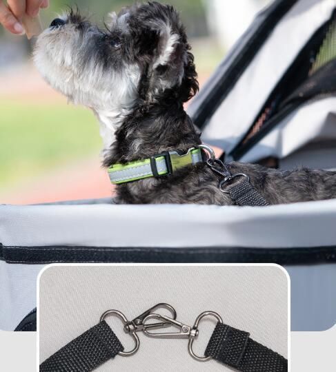 ペットカート分離式 折り畳み 4輪 ピンク ストッパー付き 小物入れ