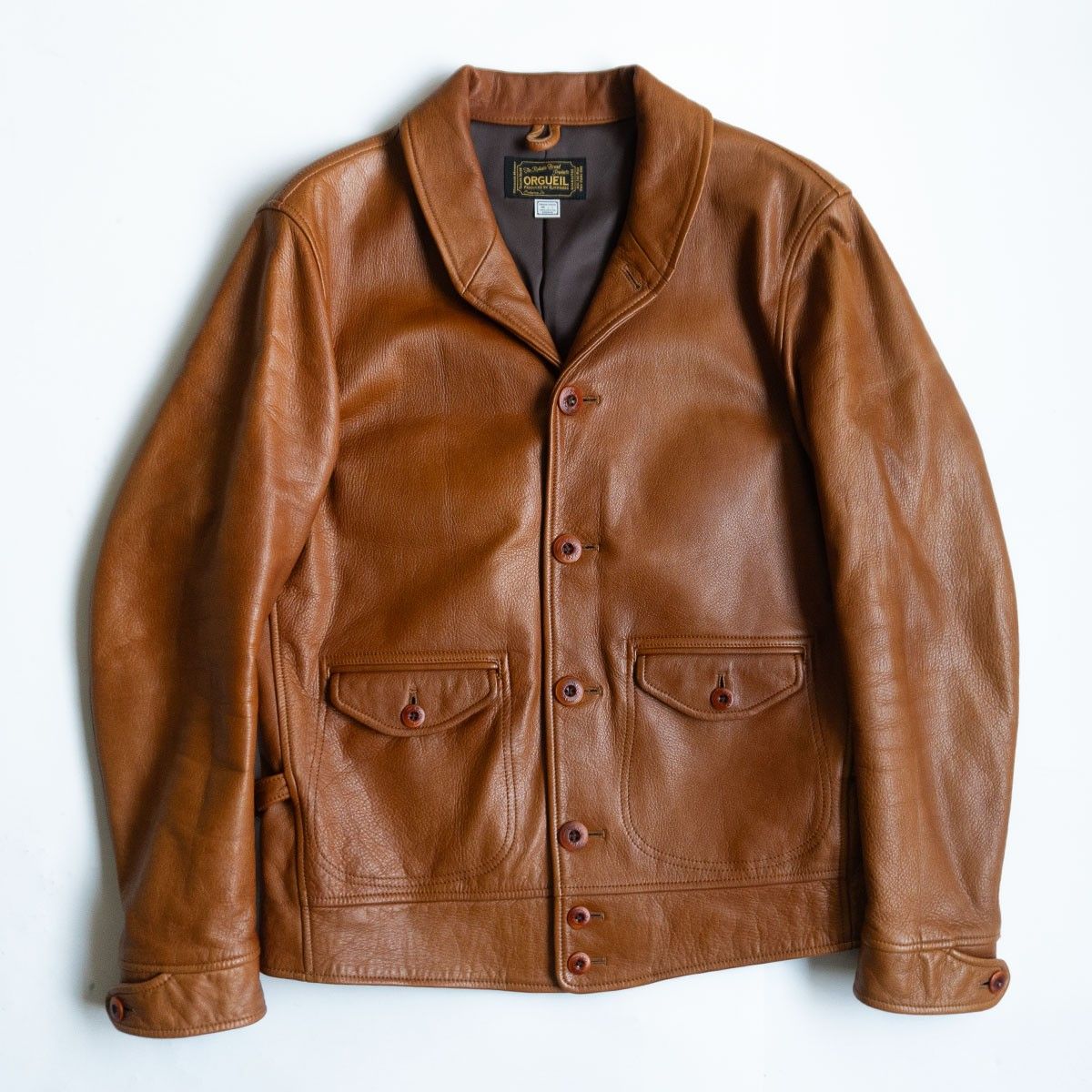 美品】ORGUEIL【Cow Leather Cossack Jacket】40 レザー コサック