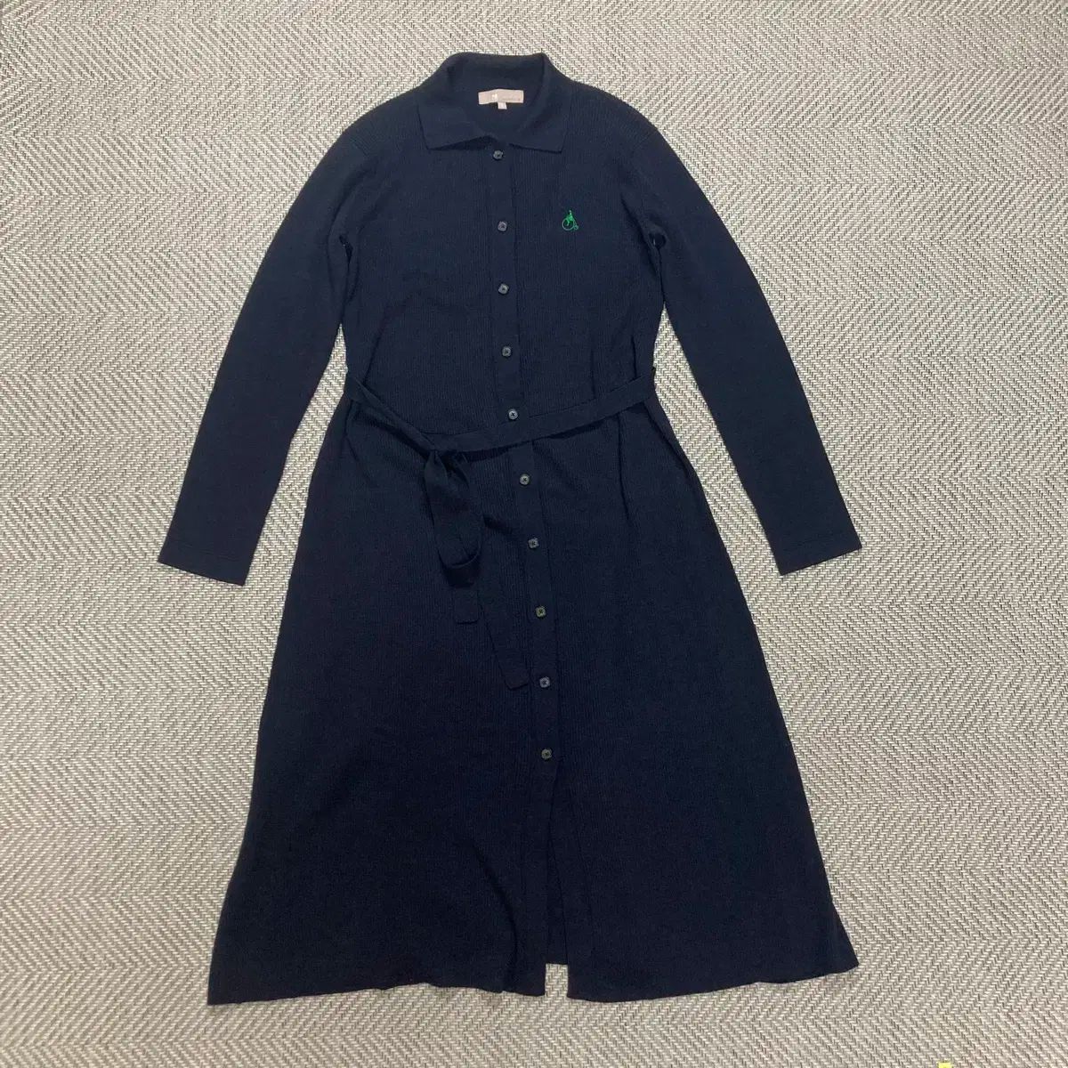 90 ビーンポール ネイビー ロング ニットワンピース