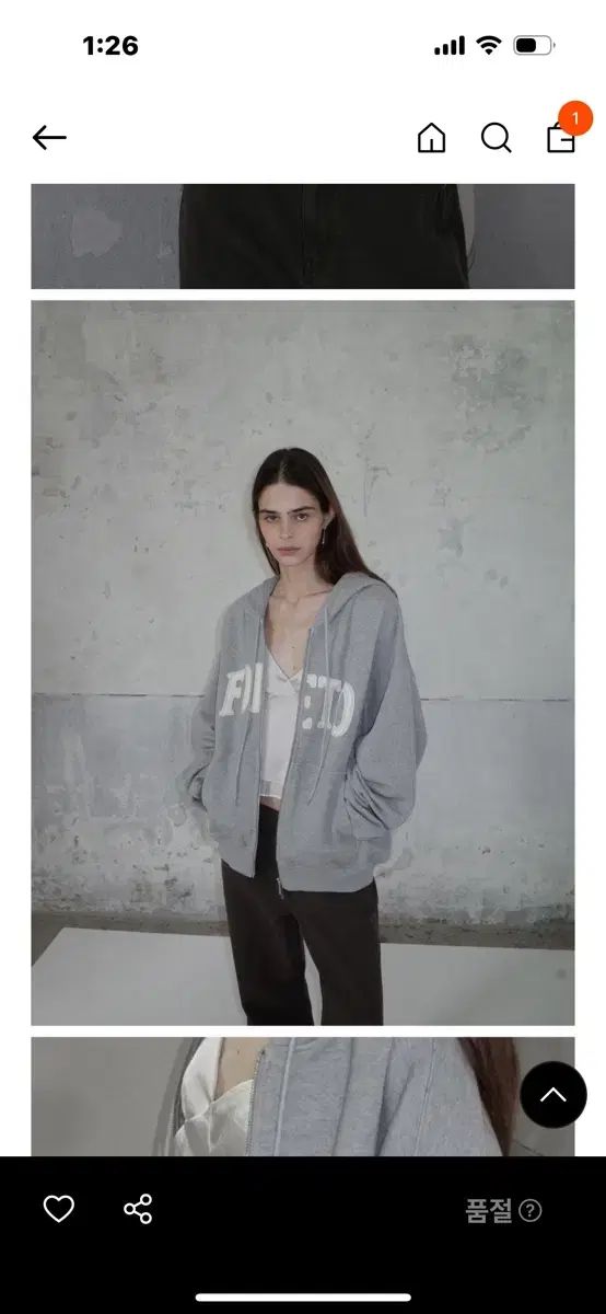  ポエト グレー Washing day hoody zip-up パーカー トップス