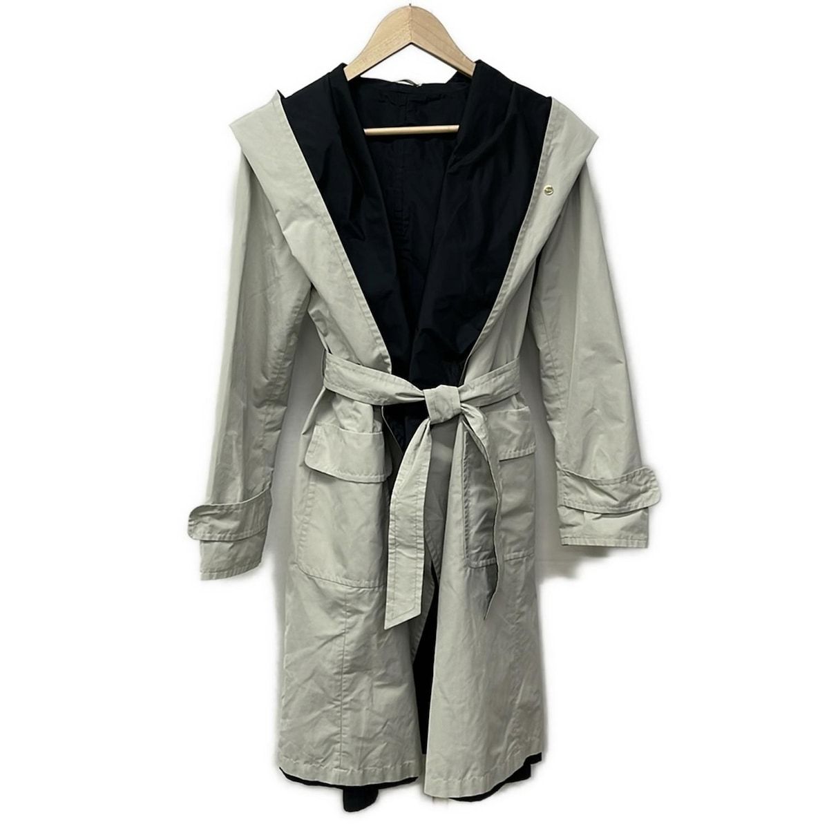 Max Mara マックスマーラ コート サイズ38 S レディース - ライトグレー×ダークネイビー 長袖 リバーシブル CITY 春 秋