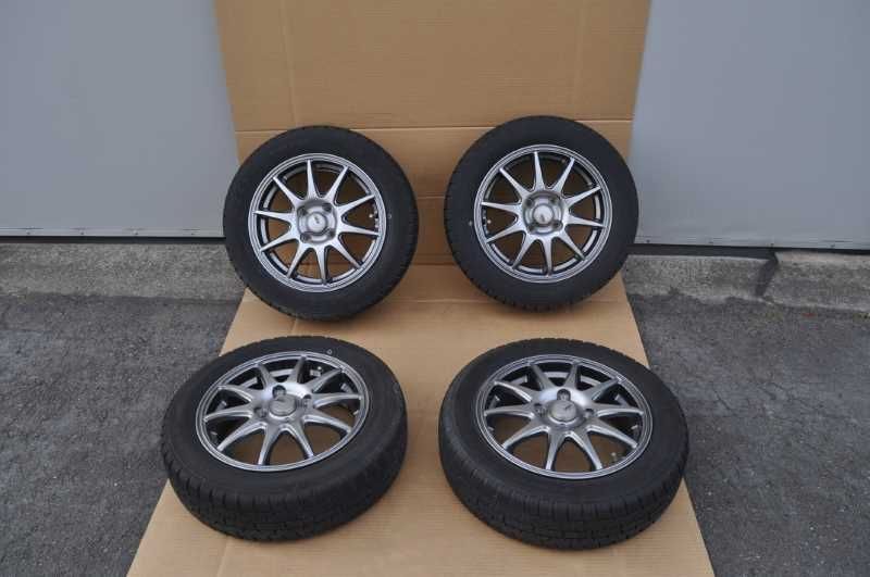 タント L 350 S 社外 破損無 バリ山 軽自動車に!! スタッドレスタイヤ 製 155 65 R 14 4 5 J 45 H PCD 100 ４本セット 021496 G