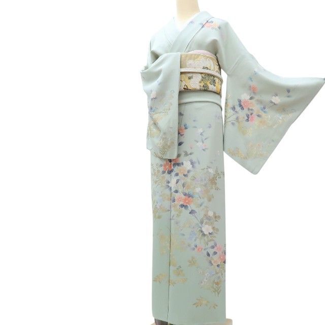 百華❀Y4002◇西武 作家物落款 松雨 手縫い仕立て トールサイズ 正絹