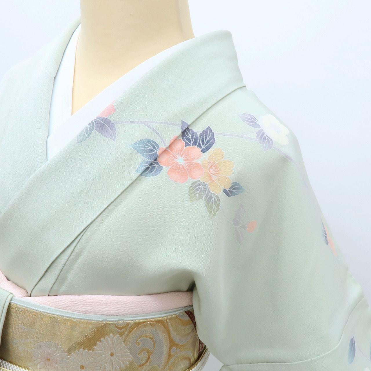 ｍ2084＊美品 正絹 兎 トールサイズ 手縫い仕立て 紬訪問着 百華❀Y4002◇西武 作家物落款 松雨 手縫い仕立て トールサイズ 正絹