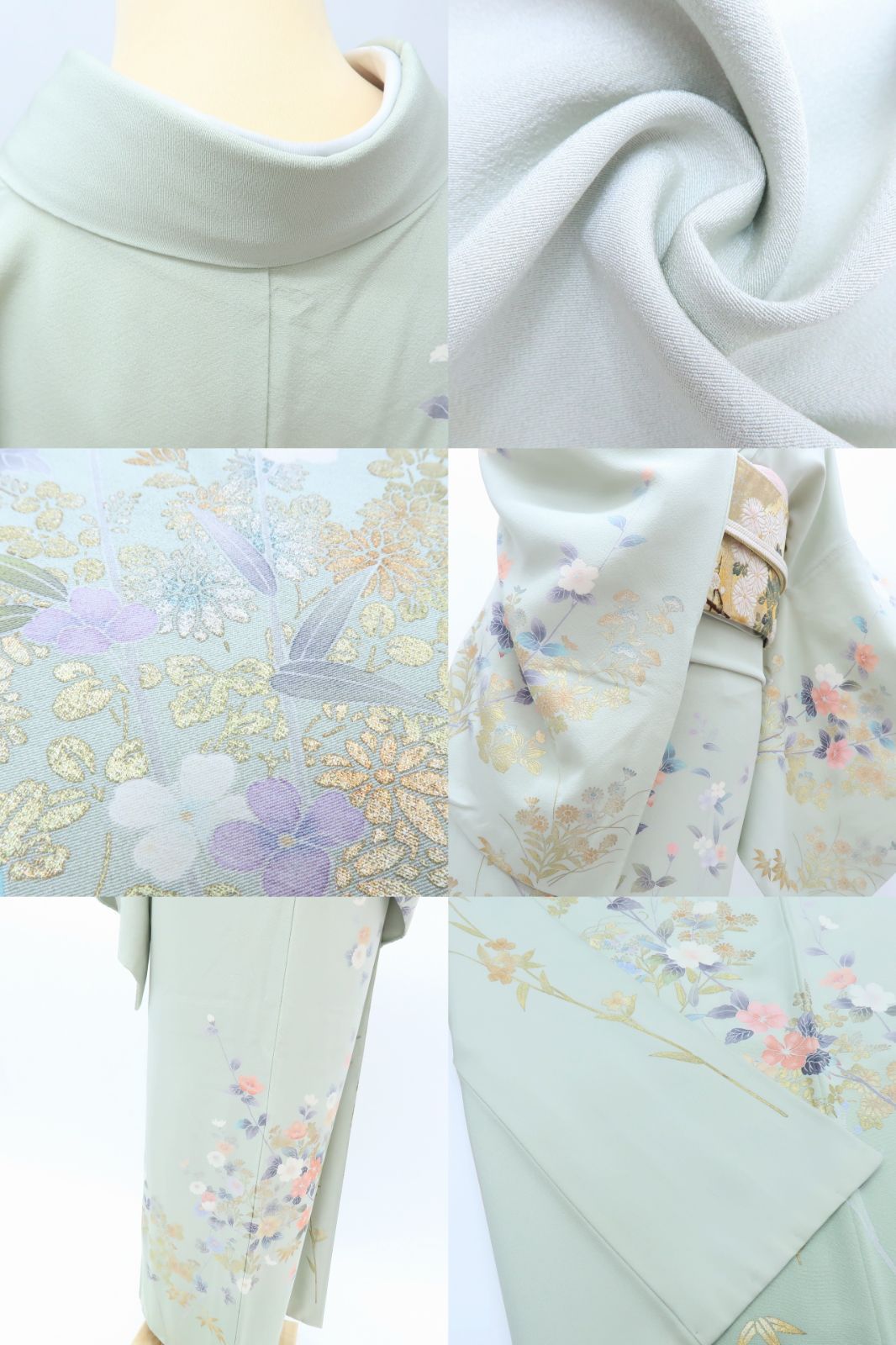 Y3652◇正絹 作家物落款 手縫い仕立て トールサイズ 訪問着 着物 百華❀Y4002◇西武 作家物落款 松雨 手縫い仕立て トールサイズ 正絹