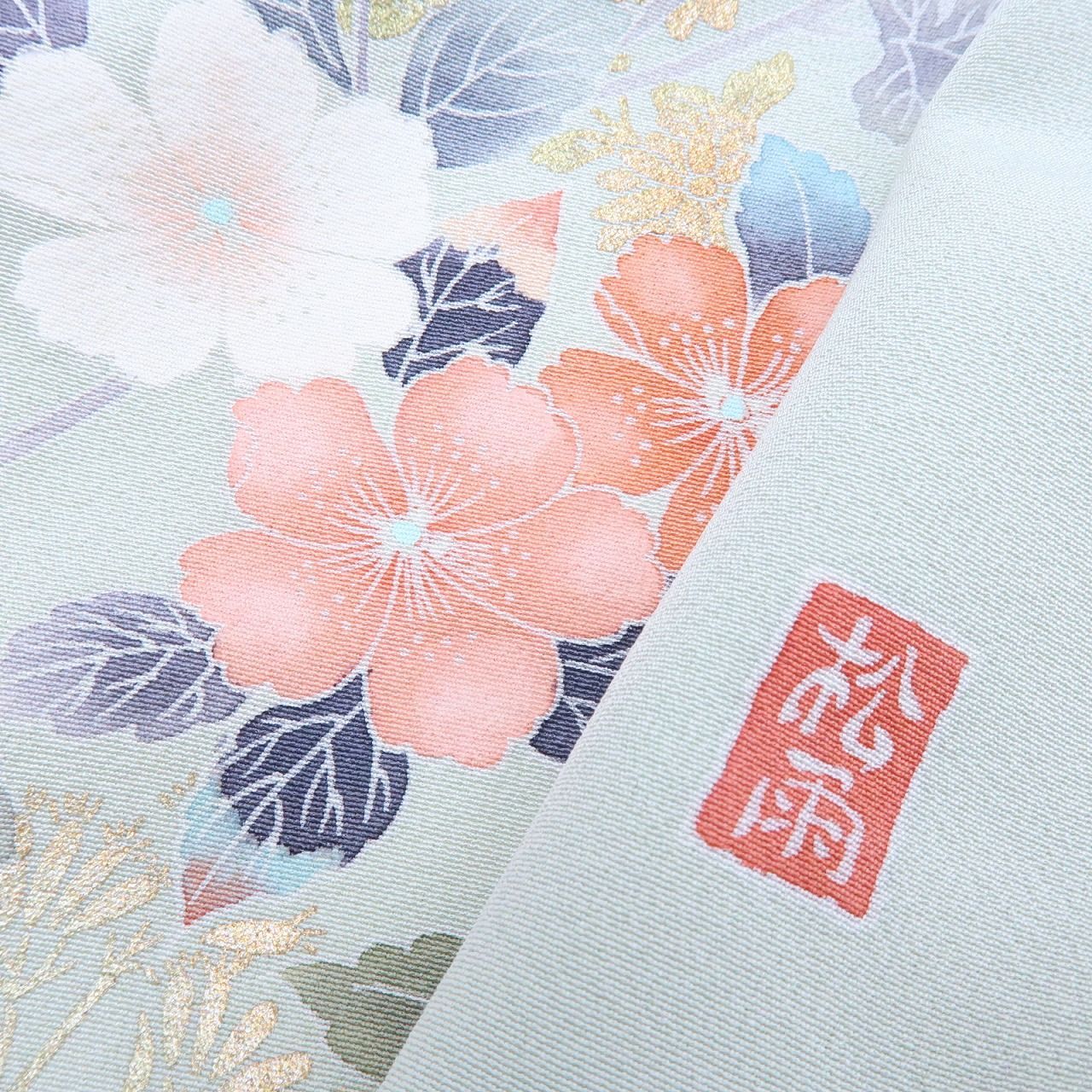 Y3652◇正絹 作家物落款 手縫い仕立て トールサイズ 訪問着 着物 Y3652