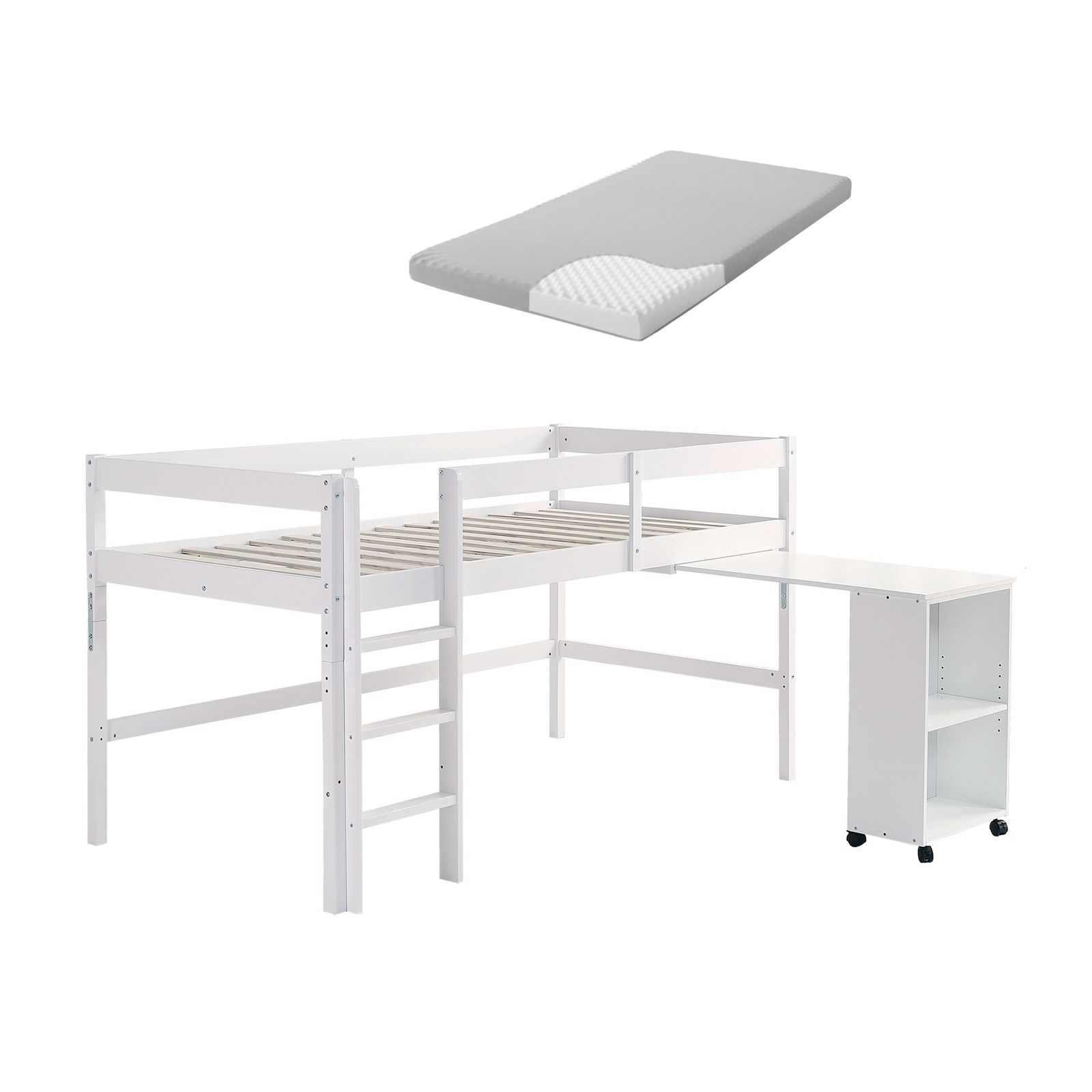 ロフトベッド 【10cm厚さマットレス付き】システムベッド ロフトベッド