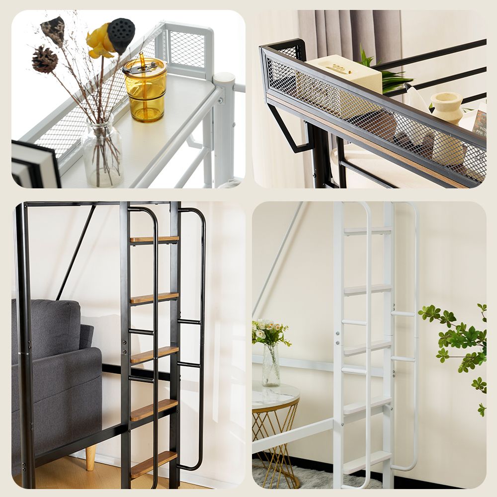 ロフトベッド 【ホワイト】システムベット 宮棚 ロフトベッド シングル