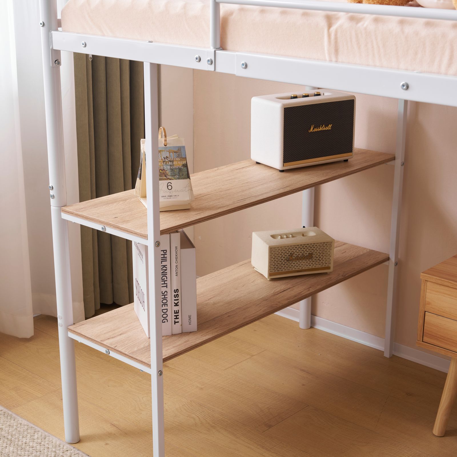 大人気商品」全新品 ホワイト ロフトベッド パイプベッド シングル 