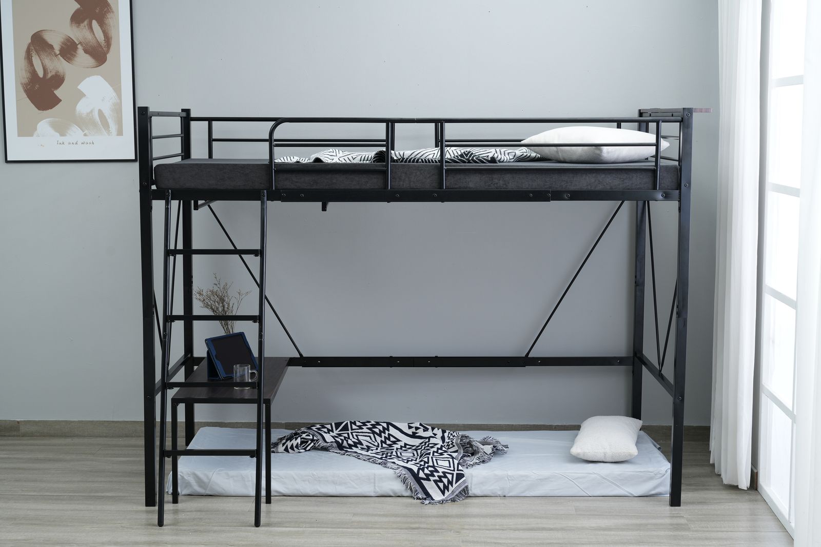 ロフトベッド 【厚さ10cmマットレス付き】ロフトベッド シングル