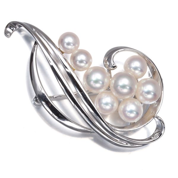 ミキモト ブローチ パール 真珠 5.3-6.6 mm シルバー 180823