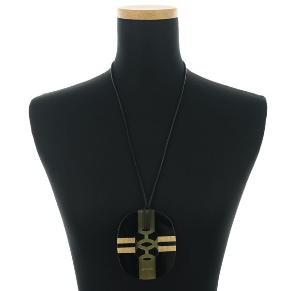 美品 エルメス リフト GM ネックレス バッファローホーン ラッカー ブラック HERMES 【新品同様】 エルメス リフト GM バッファローホーン