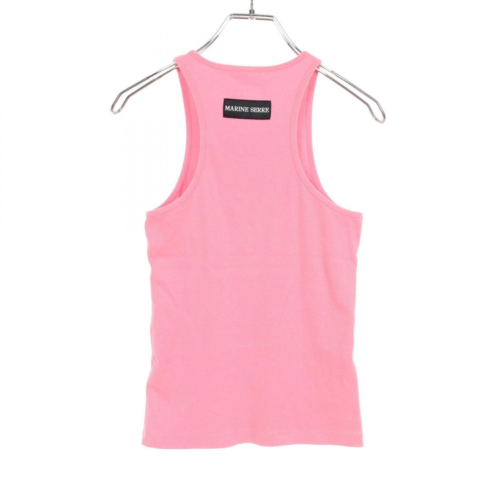 Marine Serre ピンクタンクトップ Marine Serre Pink Logo-Embroidered Tank Top Marine Serre