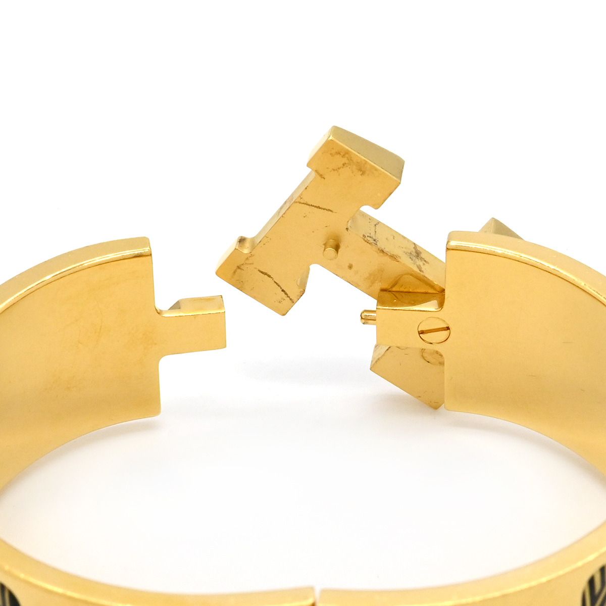  エルメス HERMES ブレスレット クリッククラックH GM カドリージュ オ フィル メタル エナメル ブラック ゴールド金具 黒 Hブレス Quadrige 箱 その他 アクセサリー