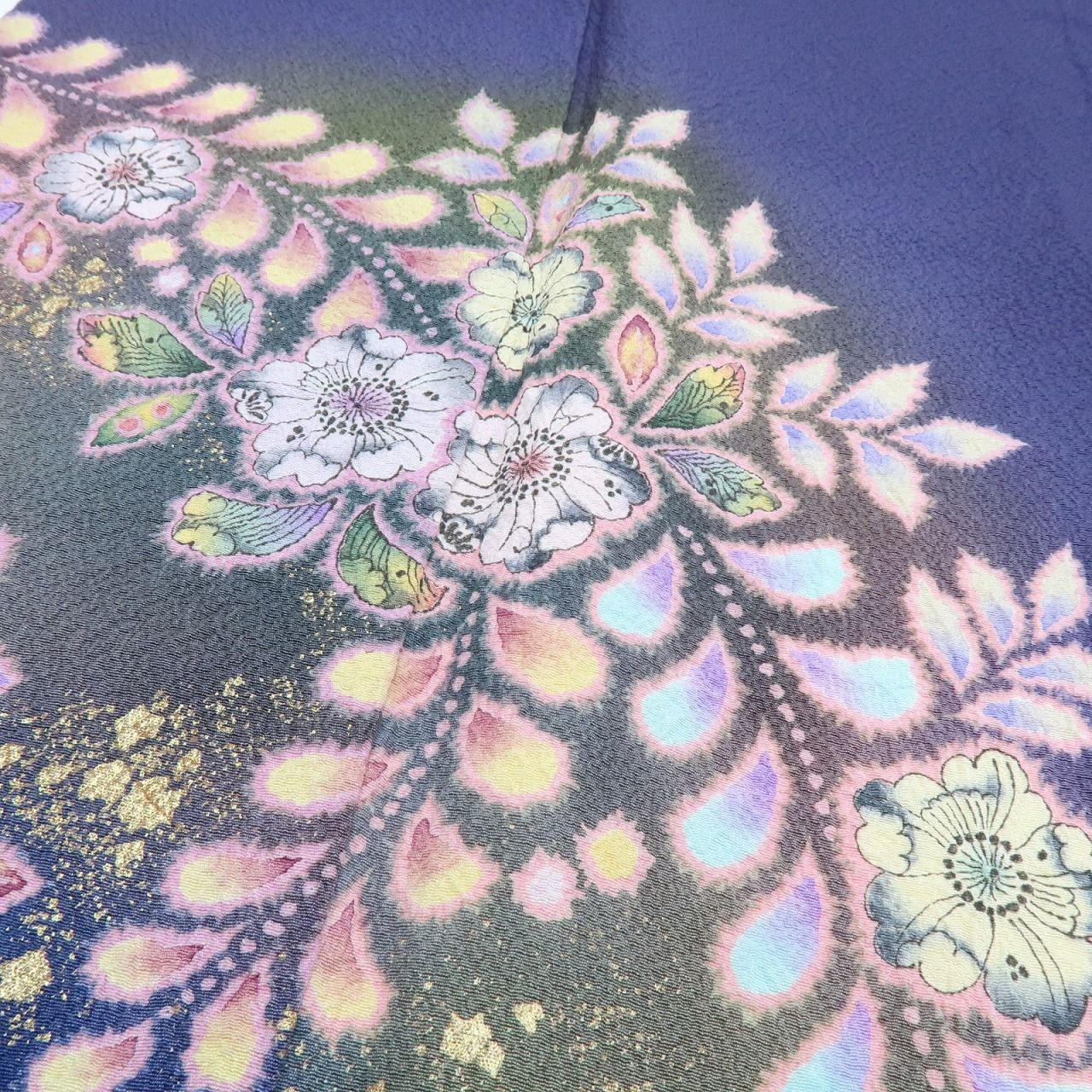 そら✺美品 正絹 やまと誂製 翠山工房 桐屋の辻が花 訪問着 A3463 百華❀Y4003◇美品 やまと誂製 翠山工房 桐屋の辻が花 絞り 正絹 訪問