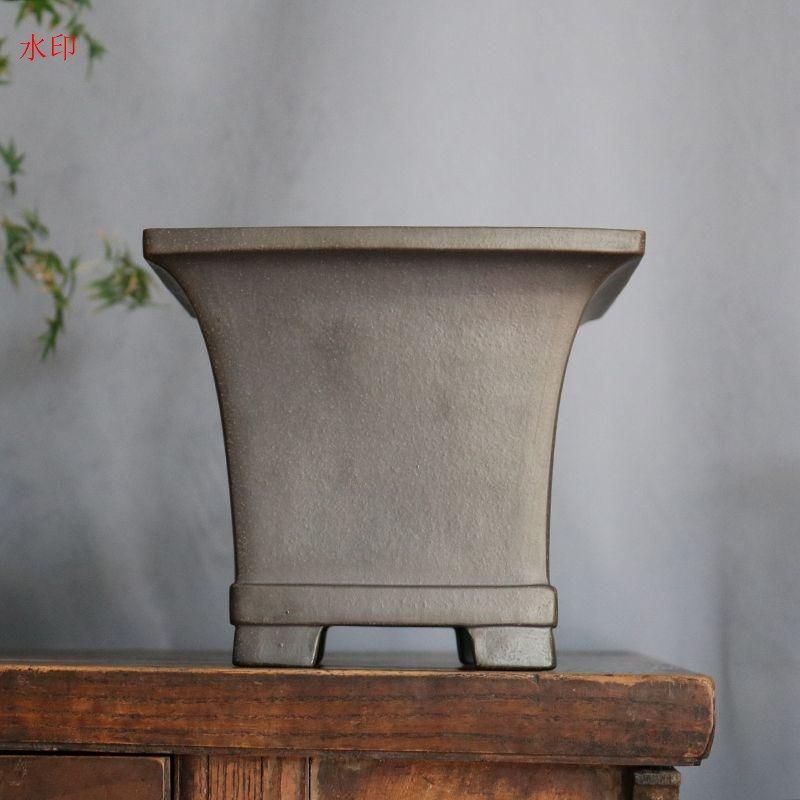 紫砂の鉢 四角鉢 紫砂の鉢 盆栽鉢 植木鉢 小品盆栽鉢 大品