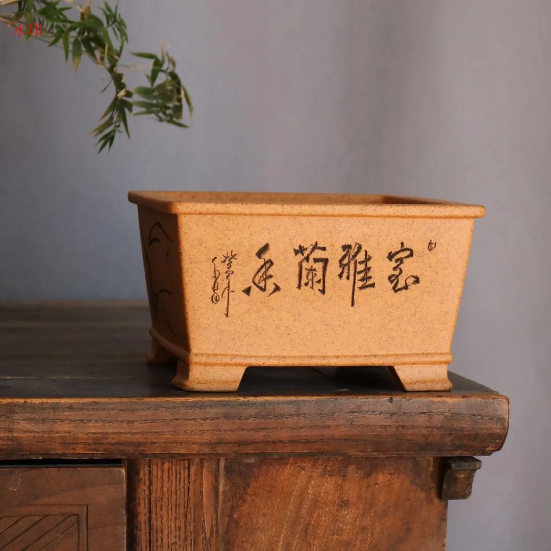 中国宜興 紫砂 鉢盆栽鉢 植木鉢 小品盆栽鉢 大品盆栽鉢 四方植木鉢 中国宜興 紫砂の鉢 盆栽鉢 植木鉢 小品盆栽鉢 大品盆栽鉢