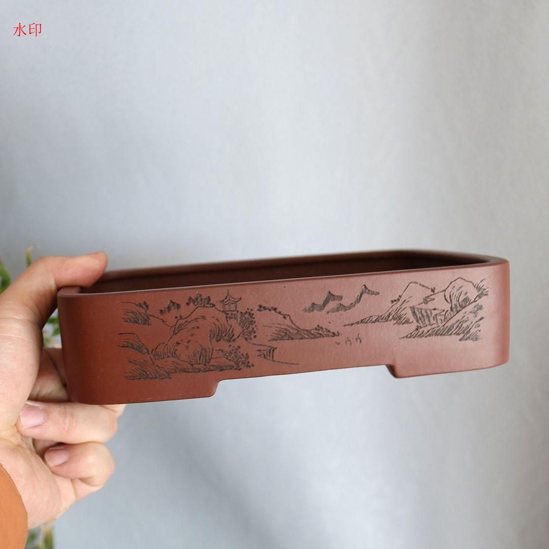 長方鉢 多肉植物鉢 紫砂の鉢 盆栽鉢 植木鉢 小品盆栽鉢 大品盆栽鉢