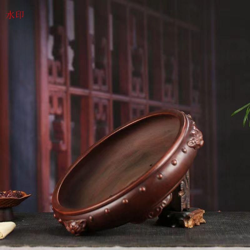 二重円角鉢 中国宜興 紫砂の鉢 盆栽鉢 植木鉢 小品盆栽鉢