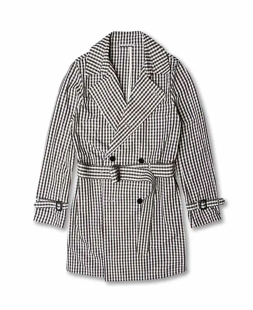 ユニバーサル ギンガムチェック ベルト コート