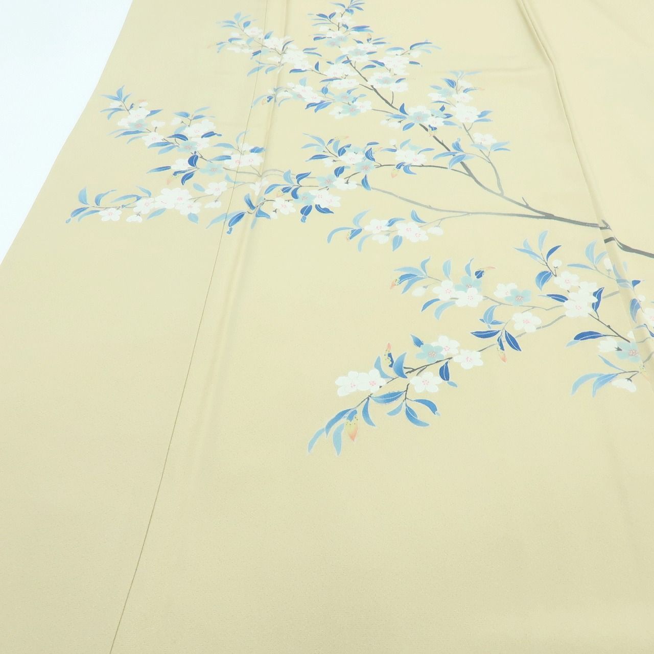 百華❀Y4005◇美品 正絹 作家物落款 染め一つ紋 手縫い仕立て 桜 訪問