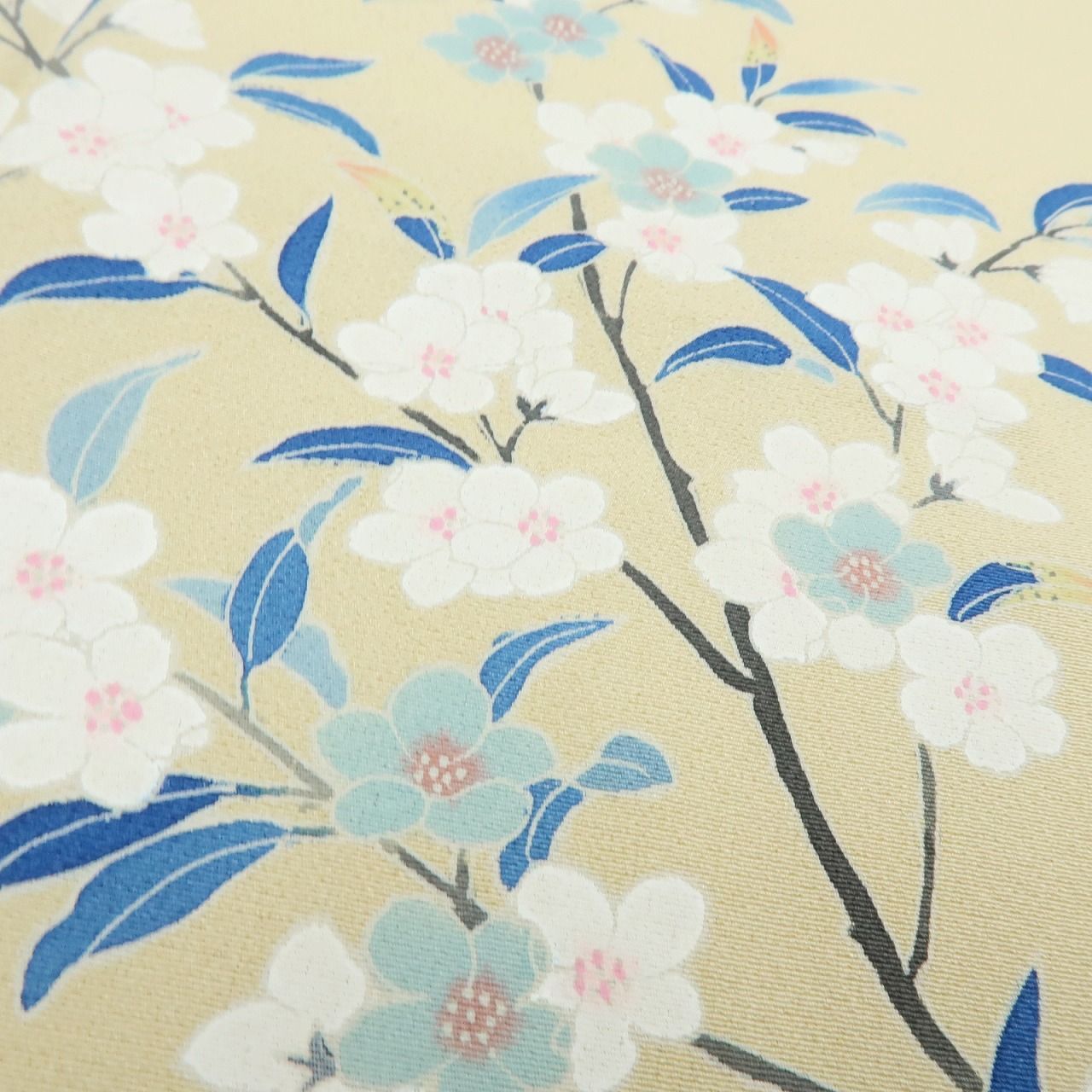  百華 Y 4005 正絹 作家物落款 染め一つ紋 手縫い仕立て 桜 訪問着 着物 訪問着 付け下げ 着物