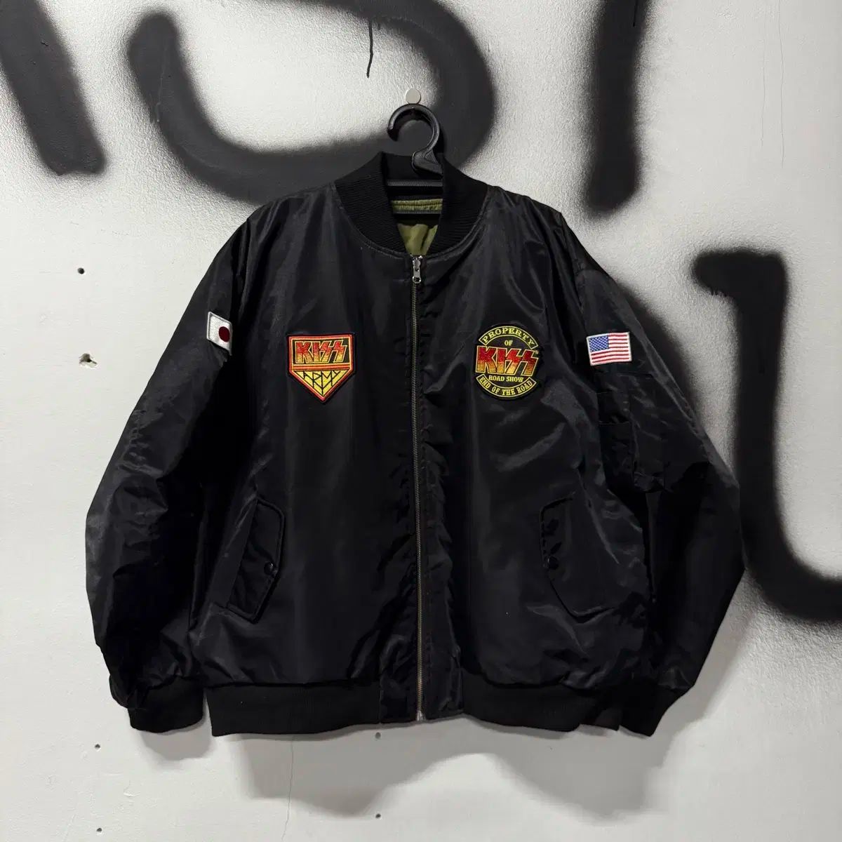 KISS MA-1ジャケット 日本ツアー Kiss 2016 日本 ツアー リバーシブル マルチ プリンティング ma-1