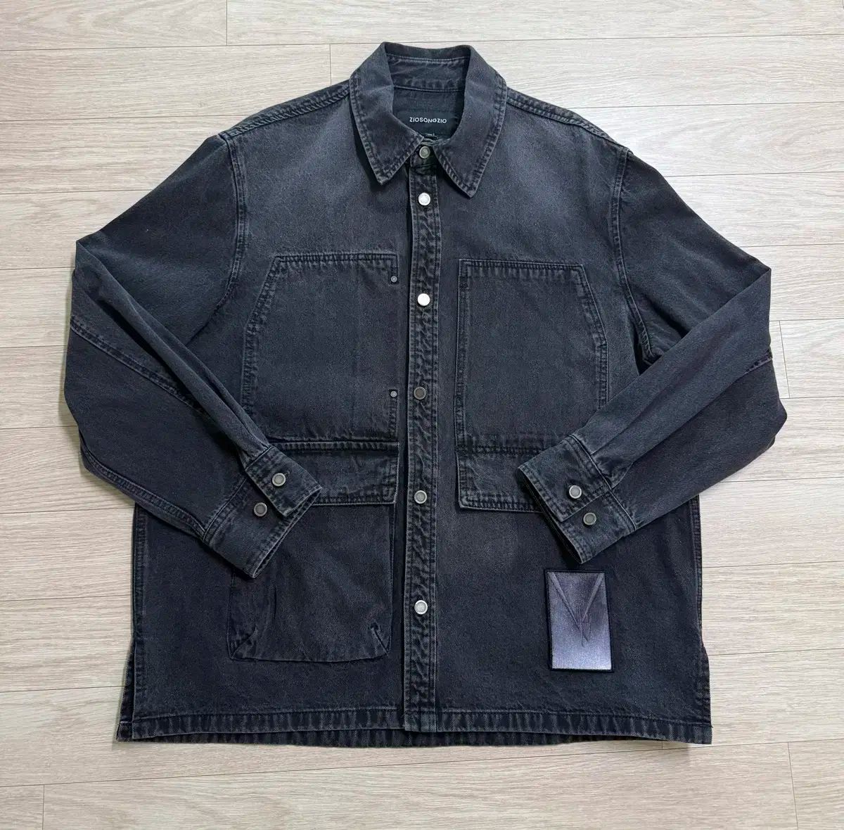 ZIOSONGZIO カンディンスキー パッチ デニムシャツ ブラック - 100 サイズ