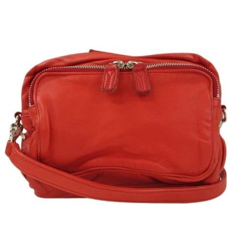 ワイズ Y's レザー ショルダーバッグ 牛革 レッド 赤 ミニ 肩掛け鞄