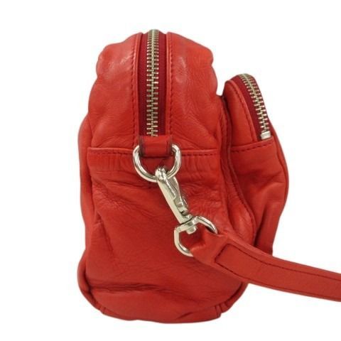 ワイズ Y's レザー ショルダーバッグ 牛革 レッド 赤 ミニ 肩掛け鞄